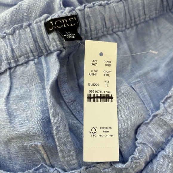 NWT J. Crew Tall New Soleil Pant Linen French Blue - Picture 4 of 6